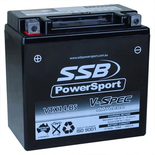 12V SSB V-Spec High Performance AGM Battery 4-VTX14-BS SSB