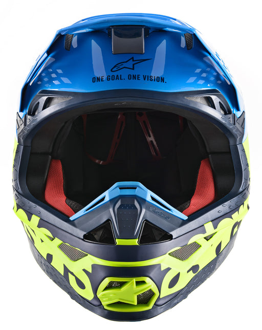 Alpinestars Supertech M8 Radium Matte & Gloss Aqua/Fluro Yellow/Navy Helmet Alpinestars