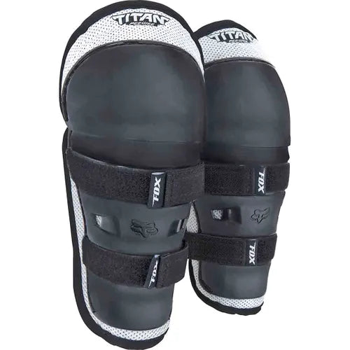 FOX PEEWEE TITAN KNEE GUARD BLACK/SILVER Fox