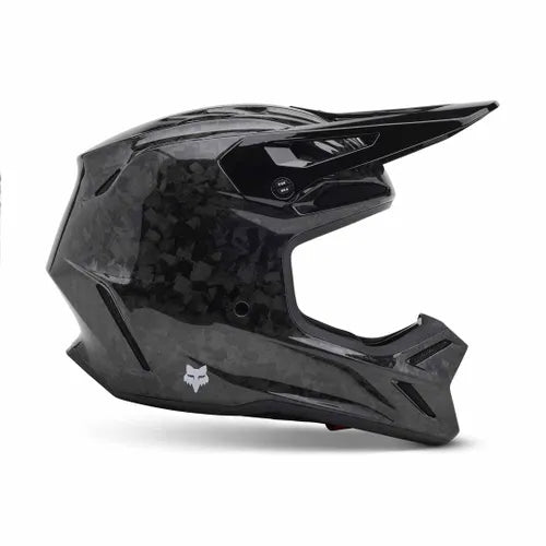 FOX V3 RS CARBON SOLID HELMET - BLACK Fox