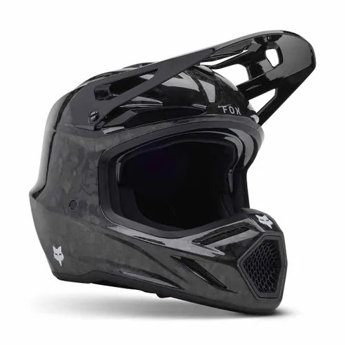 FOX V3 RS CARBON SOLID HELMET - BLACK Fox