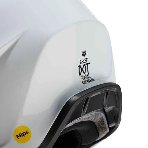 FOX V3 RS CARBON SOLID HELMET - WHITE Fox