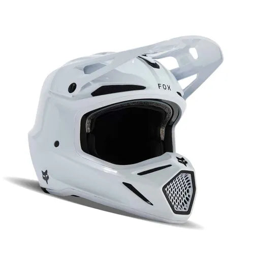 FOX V3 RS CARBON SOLID HELMET - WHITE Fox