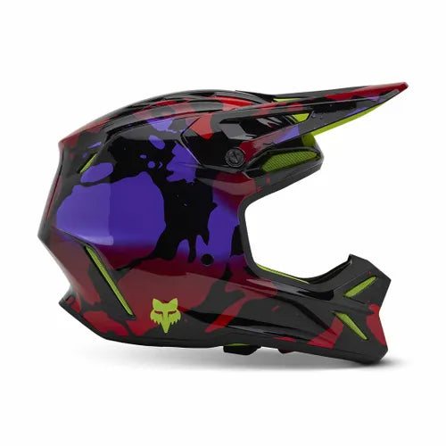 FOX V3 THROTTLE HELMET - FLURO YELLOW Fox