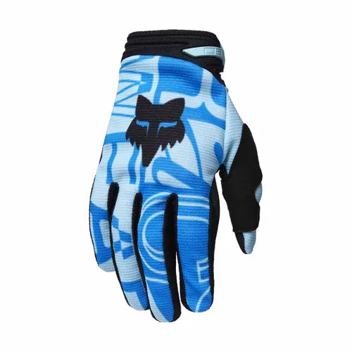 FOX YOUTH GIRLS 180 RACE SPEC GLOVES LIGHT BLUE Fox