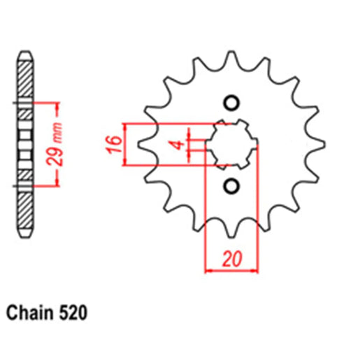 Front Sprocket - Steel 1G8 JT Sprockets