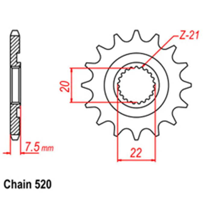 Front Sprocket - Steel KSR JT Sprockets