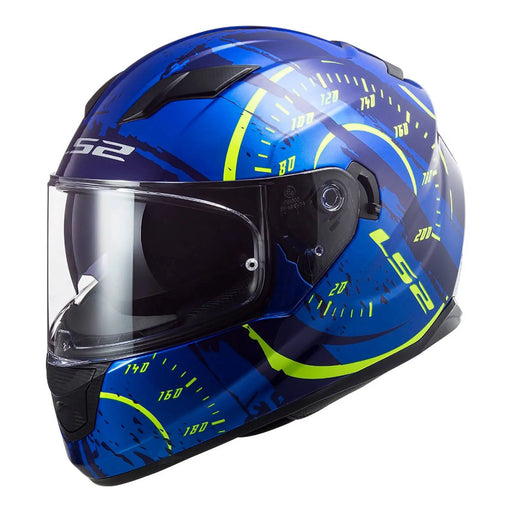 LS2 FF320 Stream Evo Tacho Helmet - Blue / Hi-Vis LS2