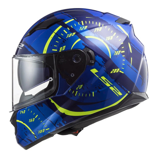 LS2 FF320 Stream Evo Tacho Helmet - Blue / Hi-Vis LS2