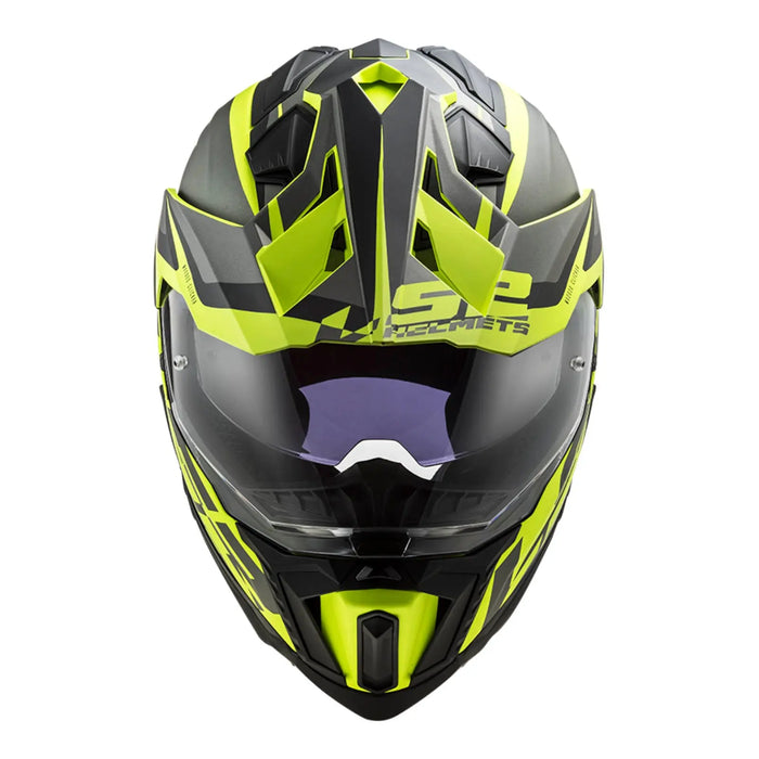 LS2 MX701 Explorer Alter Helmet - Matte Black / Hi-Vis Yellow 06 LS2