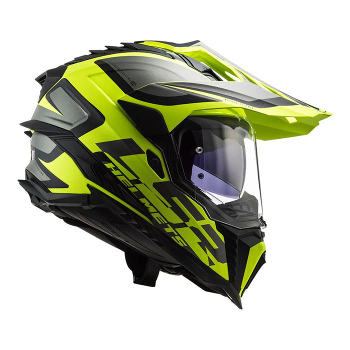 LS2 MX701 Explorer Alter Helmet - Matte Black / Hi-Vis Yellow 06 LS2