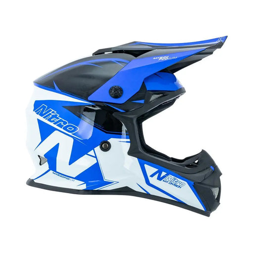 Nitro MX620 Podium Helmet Black, Blue, and White XL Nitro