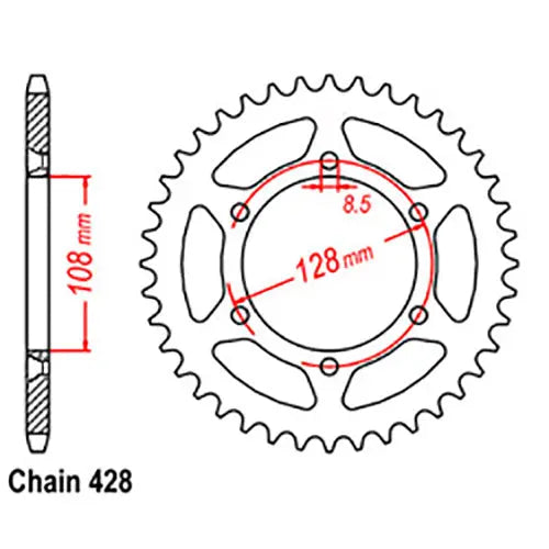 Rear Sprocket - Steel 08G SuperSprox