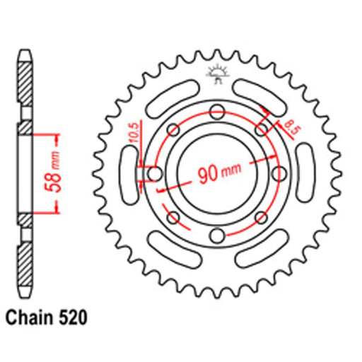 Rear Sprocket - Steel 362 SuperSprox