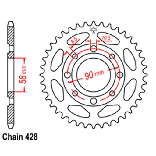 Rear Sprocket - Steel 382 SuperSprox