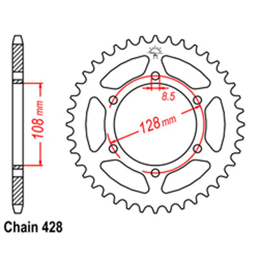 Rear Sprocket - Steel 487 SuperSprox