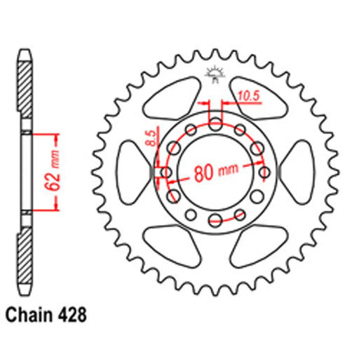 Rear Sprocket - Steel 4V1 SuperSprox