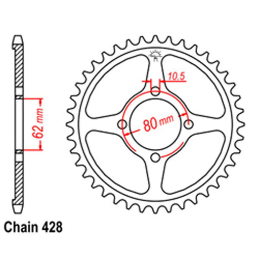 Rear Sprocket - Steel 5HP SuperSprox