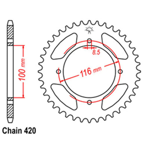 Rear Sprocket - Steel K01 SuperSprox