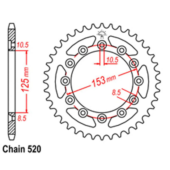 Rear Sprocket - Steel KS6 SuperSprox