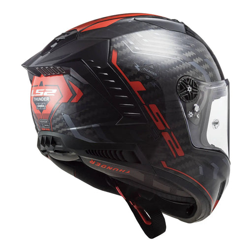 LS2 FF805C Thunder Carbon Sputnik Helmet - Metal / Red LS2