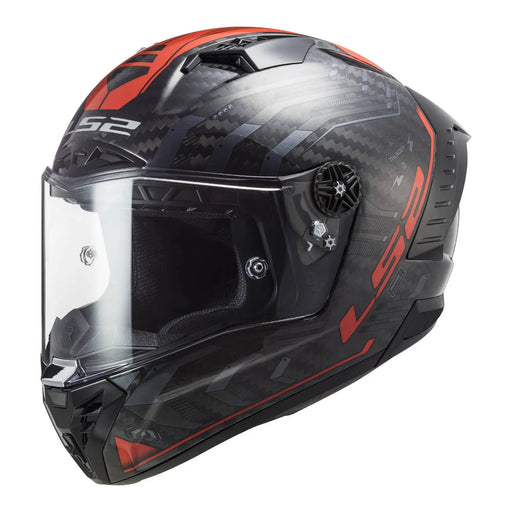 LS2 FF805C Thunder Carbon Sputnik Helmet - Metal / Red LS2