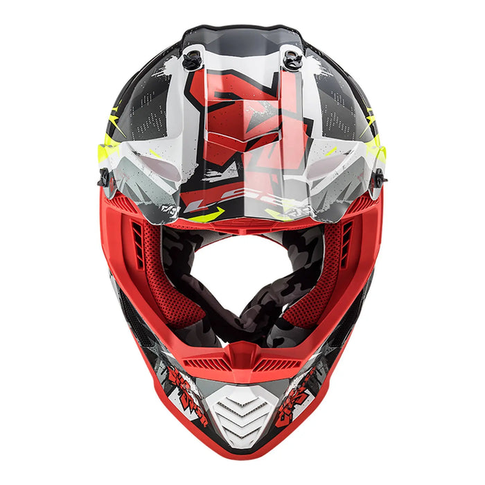 LS2 MX437J Fast Evo Crusher Mini Helmet - Black / Grey / Red