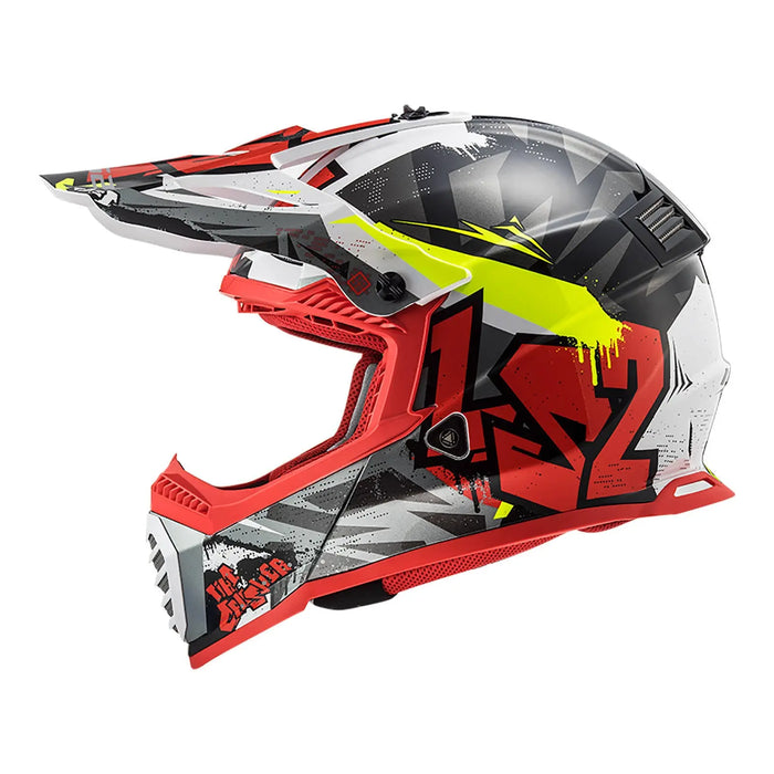 LS2 MX437J Fast Evo Crusher Mini Helmet - Black / Grey / Red