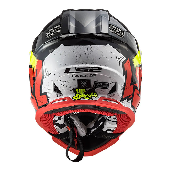 LS2 MX437J Fast Evo Crusher Mini Helmet - Black / Grey / Red