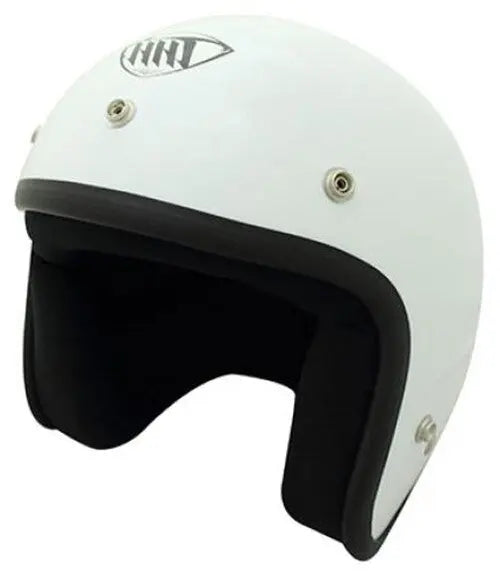 THH T-380 Ope Faced Painted White Helmet with Studs THH