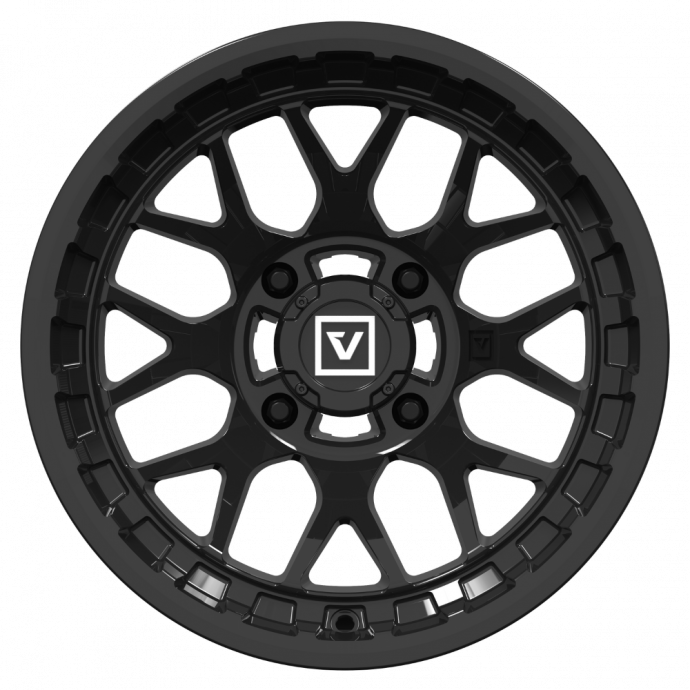 Alloy Wheel VALOR V03 4/137  14 X 7 Gloss Black Aussie Powersports