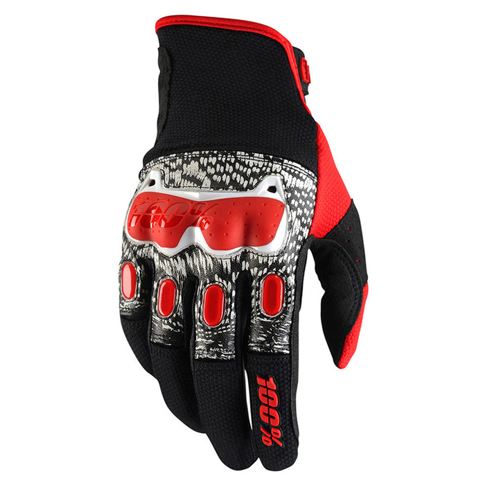 100% Derestricted Black/White/Red Gloves