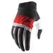 100% Ridefit Steel Grey/Red Gloves 100 Percent