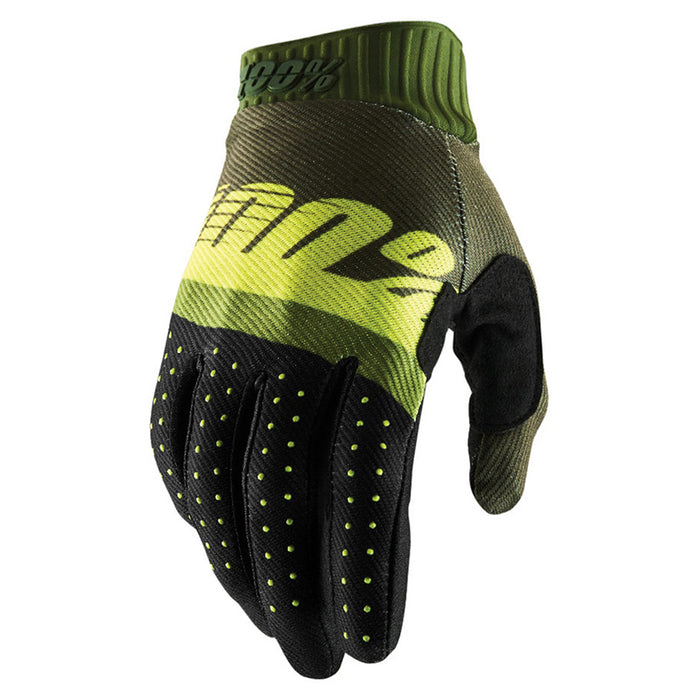 100% Ridefit Army Green/Fluo Lime Gloves 100 Percent