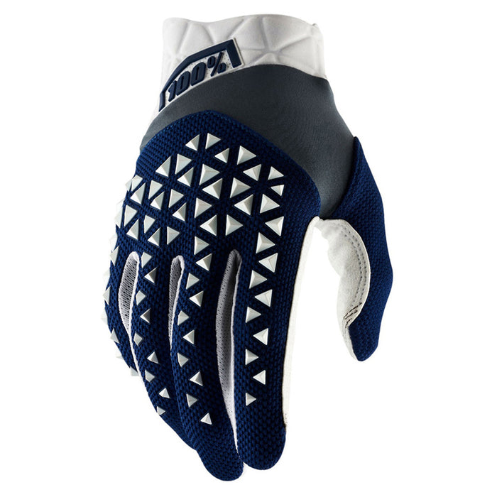 100% Airmatic Navy/White/Steel Gloves 100 Percent