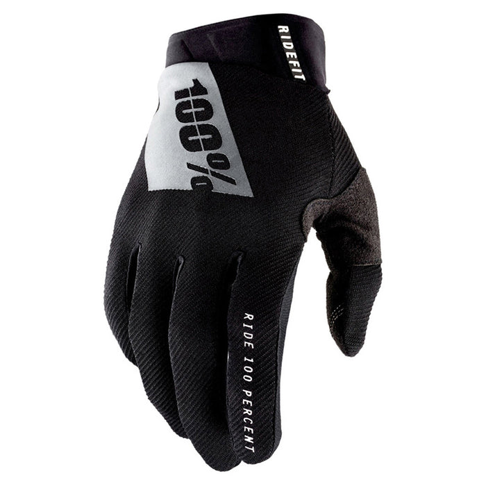 100% Ridefit Black Gloves