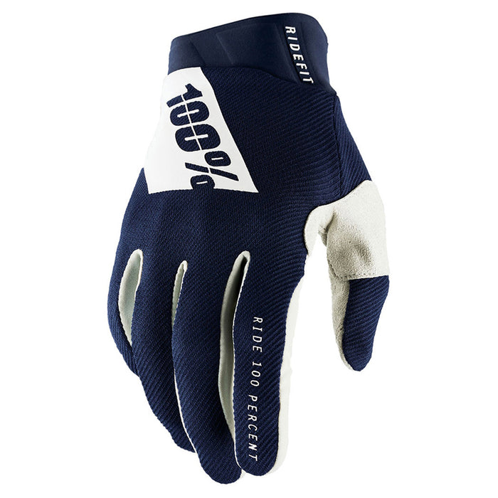 100% Ridefit Navy/White Gloves 100 Percent