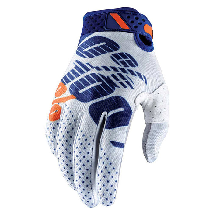 100% Ridefit White/Navy Gloves 100 Percent